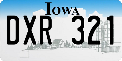 IA license plate DXR321