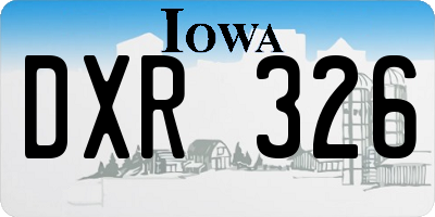 IA license plate DXR326