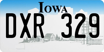 IA license plate DXR329