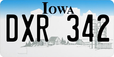 IA license plate DXR342