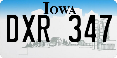 IA license plate DXR347