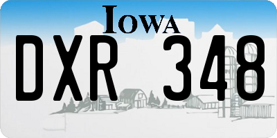 IA license plate DXR348