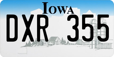 IA license plate DXR355