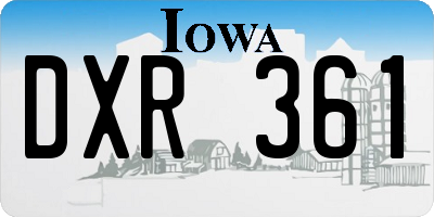 IA license plate DXR361