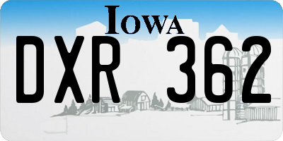 IA license plate DXR362