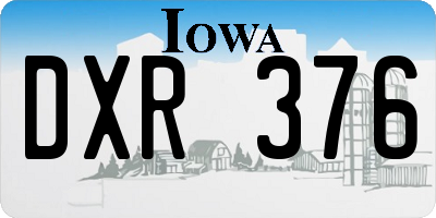 IA license plate DXR376