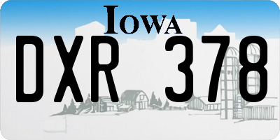 IA license plate DXR378