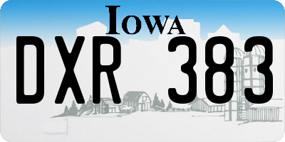 IA license plate DXR383