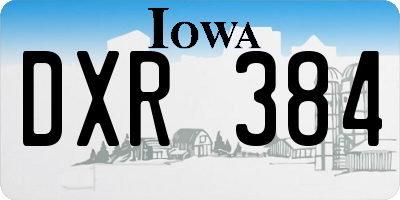 IA license plate DXR384