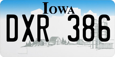 IA license plate DXR386