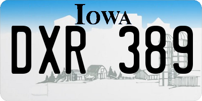 IA license plate DXR389