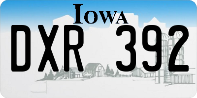 IA license plate DXR392