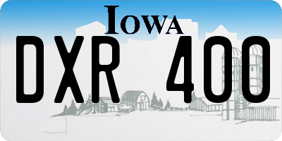 IA license plate DXR400