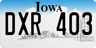 IA license plate DXR403
