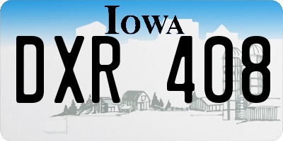 IA license plate DXR408