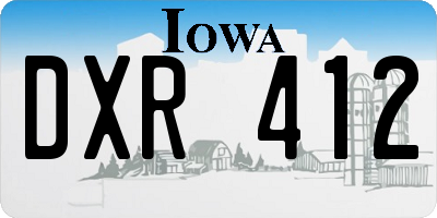 IA license plate DXR412