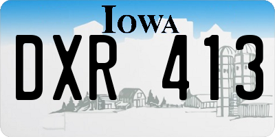 IA license plate DXR413