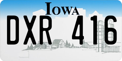 IA license plate DXR416