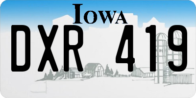 IA license plate DXR419