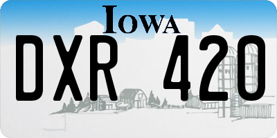 IA license plate DXR420