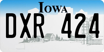 IA license plate DXR424