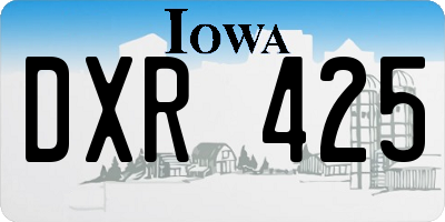 IA license plate DXR425