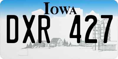 IA license plate DXR427
