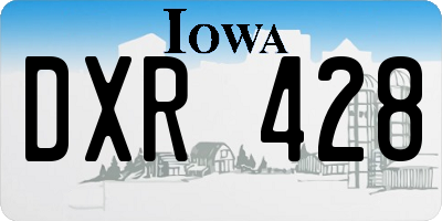 IA license plate DXR428