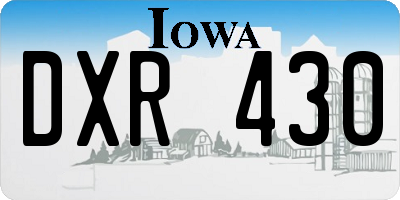 IA license plate DXR430