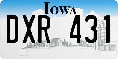 IA license plate DXR431