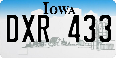 IA license plate DXR433