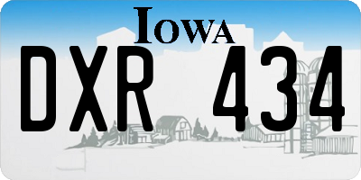IA license plate DXR434