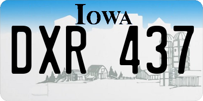 IA license plate DXR437