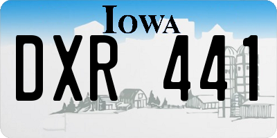 IA license plate DXR441