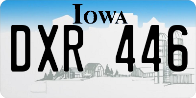 IA license plate DXR446
