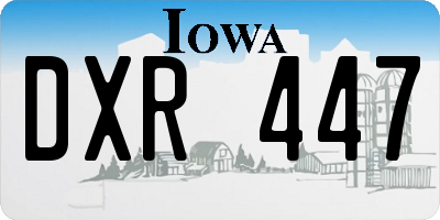 IA license plate DXR447