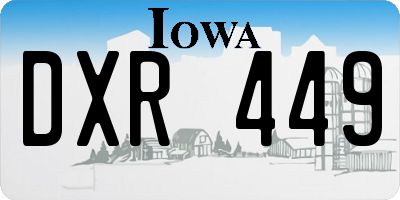 IA license plate DXR449