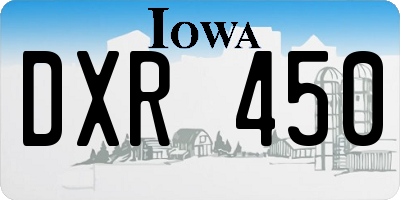 IA license plate DXR450