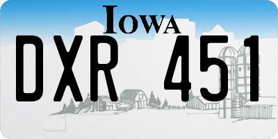 IA license plate DXR451