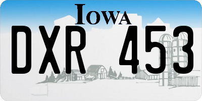 IA license plate DXR453