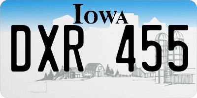 IA license plate DXR455
