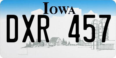 IA license plate DXR457