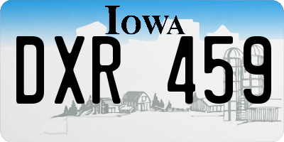 IA license plate DXR459