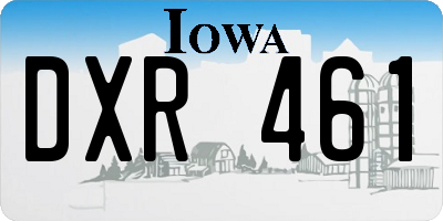 IA license plate DXR461
