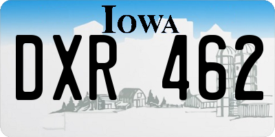 IA license plate DXR462