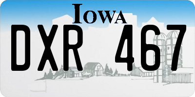 IA license plate DXR467