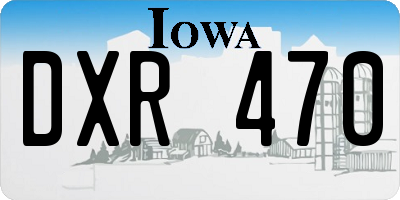 IA license plate DXR470