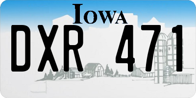 IA license plate DXR471