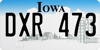 IA license plate DXR473