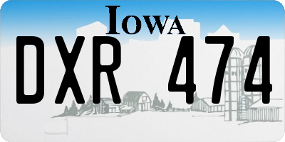 IA license plate DXR474